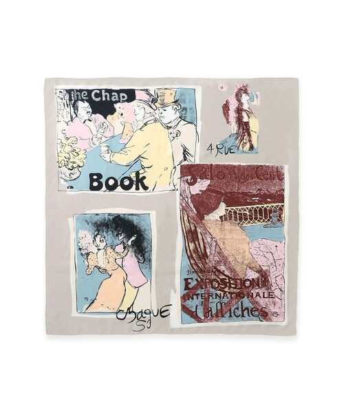 ROPE'（ロペ）の「ロートレックシルクスカーフ/Lサイズ（バンダナ/スカーフ・レディース・キナリ/ピンク/ライトグレー・F）」の3枚目の写真