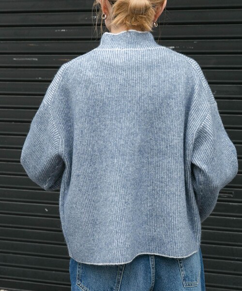 URBAN RESEARCH DOORS(アーバンリサーチドアーズ)の「FORK&SPOON 両畦ストライプニット(ニット/セーター・レディース・GRYxOFF/BLKxGRY/BLUxOFF・1)」の21枚目の写真