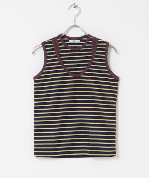 THE GOODLAND MARKET（ザグッドランドマーケット）の「&her　Border Tank（タンクトップ・レディース・GRAY/BROWN・FREE）」の13枚目の写真