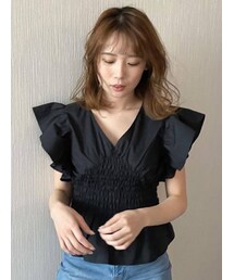 dazzlin | ギャザーシャーリングフリルブラウス(シャツ/ブラウス)