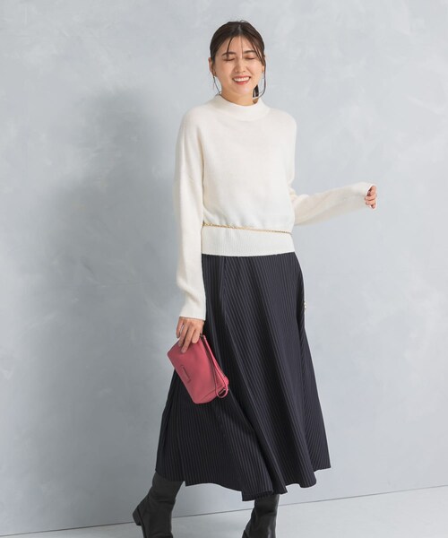 URBAN RESEARCH ROSSO（アーバンリサーチロッソ）の「ショートハイネックホールニット（ニット/セーター・レディース・black/off/red・FREE）」の10枚目の写真