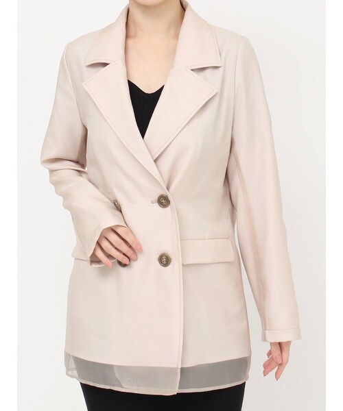 RESEXXY（リゼクシー）の「シアーレイヤードジャケット（テーラードジャケット・レディース・ピンク/ブルー/ベージュ・F）」の8枚目の写真