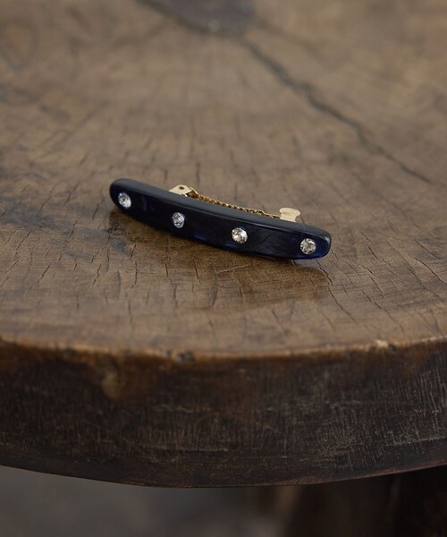 ADAM ET ROPE'（アダムエロペ）の「【J'aDoRe・店舗限定】【MALUS /マリュス】barrette/small（バレッタ/ヘアクリップ・レディース・ホワイト/ブラウン/ネイビー・F）」の6枚目の写真