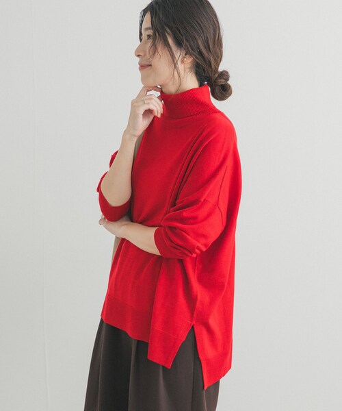 レディース ニット 赤 URBAN RESEARCH DOORS（アーバンリサーチドアーズ）の「ウォッシャブル