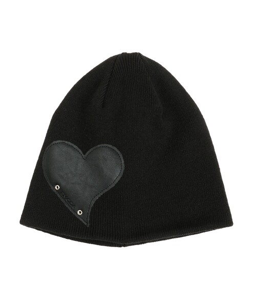 EMODA（エモダ）の「レザーパッチニットキャップ（キャップ・レディース・グレー/ブラック・F）」の2枚目の写真