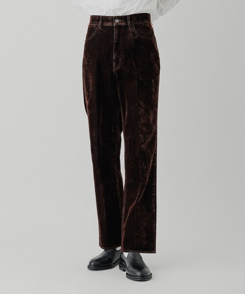 ADAM ET ROPE'（アダムエロペ）の「【ISKO】フロッキーデニム ストレートスラックス / ADAM ET ROPE' JEANS -IMAG-（デニムパンツ・メンズ・ブラック系/ダークブラウン系・L/M）」の6枚目の写真