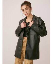 EVRIS | レザーライクステッチジャケット(テーラードジャケット)