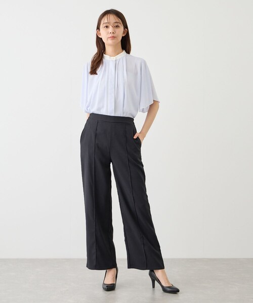 Jayro(ジャイロ)の「リネンライクストレートパンツ(スラックス・レディース・ブラック/チャコール/ブラウン・F)」の8枚目の写真