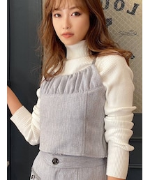 バイカラーツイードビスチェ【セットアップ着用可能】