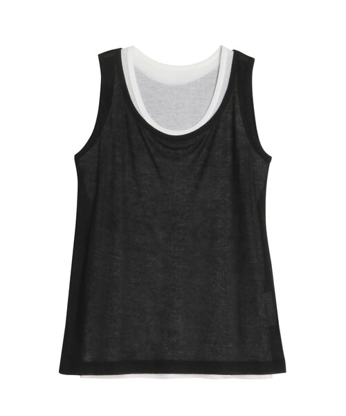 ELENDEEK（エレンディーク）の「SHEER LAYERED TANK（タンクトップ・レディース・オフホワイト/ブラック/イエロー/グレー・F）」の8枚目の写真