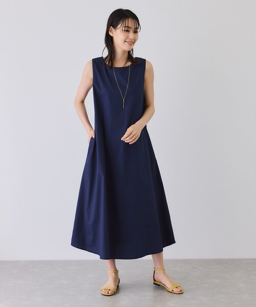 Jayro（ジャイロ）の「ノースリーブフレアワンピース（ワンピース・レディース・ブラック/グリーン/キミドリ/ネイビー/ピンク・F）」の4枚目の写真