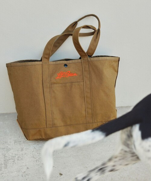 ADAM ET ROPE'（アダムエロペ）の「【J'aDoRe・店舗限定】【L.L.Bean for SALON（エル・エル・ビーン）】別注middle grocery tote（トートバッグ・レディース・ブラウン系/サックス/ローズピンク/ピンク系/イエロー系・F）」の7枚目の写真