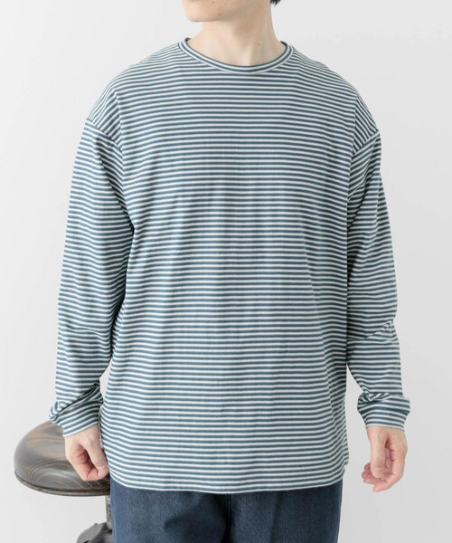 ITEMS URBANRESEARCH（アイテムズ アーバンリサーチ）の「天竺ボーダーロングスリーブカットソー（Tシャツ/カットソー・メンズ・BLU/BRN/CHA・M/L）」の10枚目の写真