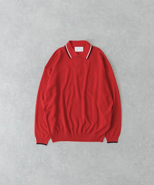 URBAN RESEARCH(アーバンリサーチ)の「URBAN RESEARCH iD カノコオーバーニットポロ ロングスリーブ(ポロシャツ・メンズ・BEIGE/BLACK/RED/MINT・M/L)」の4枚目の写真