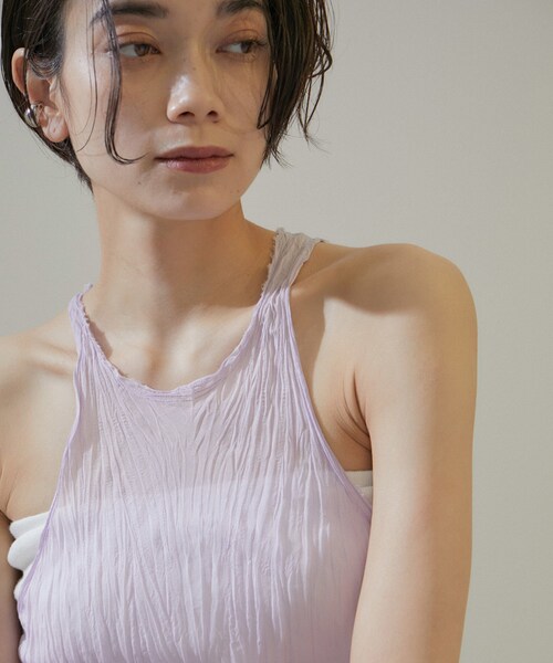 ADAM ET ROPE'（アダムエロペ）の「【Gabriela Coll Garments】クラッシュドタフタタンクトップ（タンクトップ・レディース・パープル系・0/1）」の12枚目の写真