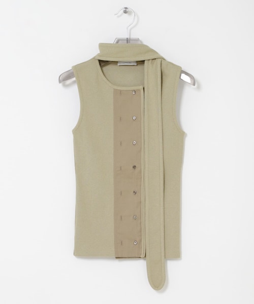 URBAN RESEARCH(アーバンリサーチ)の「LEMAIRE ASYMMETRICAL FITTED TOP(タンクトップ・レディース・BLACK/SAGE・S)」の2枚目の写真