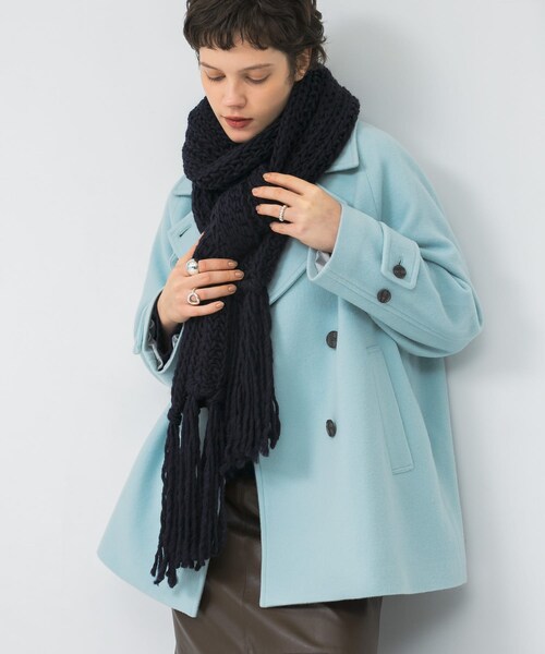 URBAN RESEARCH(アーバンリサーチ)の「Fratelli Talli フリンジニットマフラー(マフラー・レディース・PINK/WHITE/NAVY・FREE)」の13枚目の写真