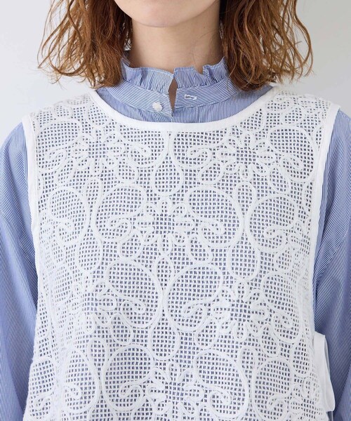 ROPE' PICNIC（ロペピクニック）の「サイドリボンレースベスト（ベスト・レディース・ブラック/ホワイト/キナリ・F）」の20枚目の写真