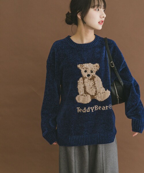 ITEMS URBANRESEARCH（アイテムズ アーバンリサーチ）の「Teddy Bear モールクルーネックニット（ニット/セーター・メンズ・GRY/NVY/GRN・M/L）」の17枚目の写真