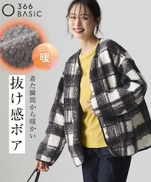 nissen | ＜大きいサイズ＞ フェイクリングボアブルゾン(ジャケット/アウター)