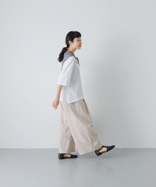 かぐれ（カグレ）の「ハイツイストコットン半袖Tシャツ（Tシャツ/カットソー・レディース・OFF/BLACK/CHARCOAL・Free）」の9枚目の写真