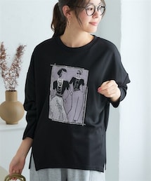 nissen | <大きいサイズ>色々選べるデコレーションドロップショルダープルオーバー(Tシャツ/カットソー)