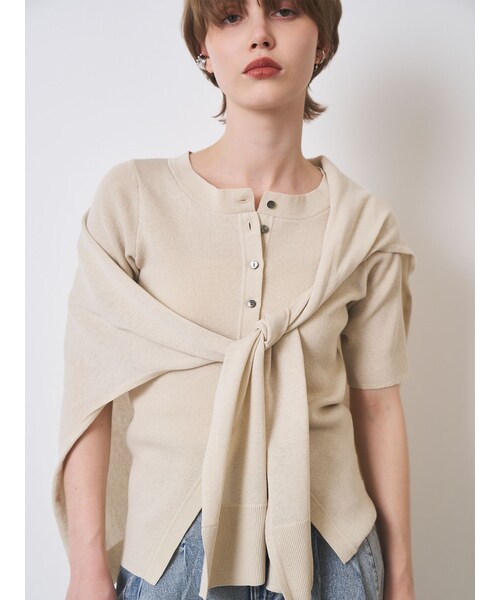 ELENDEEK(エレンディーク)の「MULTIWAY SCARF SET KT CD(カーディガン/ボレロ・レディース・ブラック/レッド/ベージュ・F)」の6枚目の写真