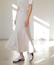 【新色追加】【美easy】リネンライクマーメイドスカート【洗える】【セットアップ対応】
