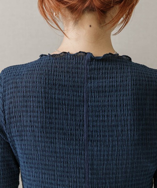 URBAN RESEARCH ROSSO（アーバンリサーチロッソ）の「シアー楊柳ボートネックプルオーバー（Tシャツ/カットソー・レディース・WHITE/GREEN/NAVY・FREE）」の16枚目の写真