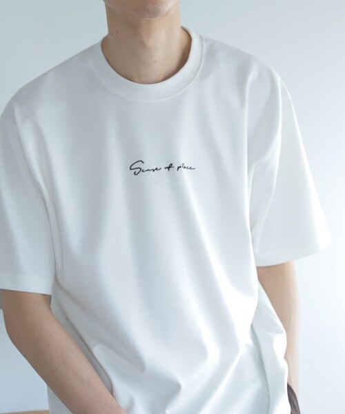 SENSE OF PLACE by URBAN RESEARCH(センスオブプレイスバイアーバンリサーチ)の「シシュウポンチTシャツ(5分袖)(Tシャツ/カットソー・メンズ・BLUE/WHITE/BLACK/GREIGE/OLIVE/L.KHAKI/CHARCOAL・M/L)」の9枚目の写真
