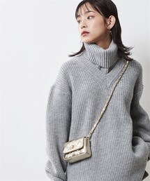 CHIC STYLE | 大きいサイズネックウォーマー付ニットプルオーバーシックスタイル(ニット/セーター)