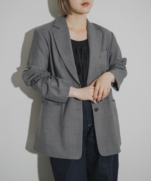THE GOODLAND MARKET（ザグッドランドマーケット）の「cwtch　WOOL TAILOR JACKET（その他アウター・レディース・GRAY/CHARCOAL・Free）」の3枚目の写真