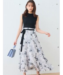 MERCURYDUO | フラワードッキングフレアワンピース(ワンピース)