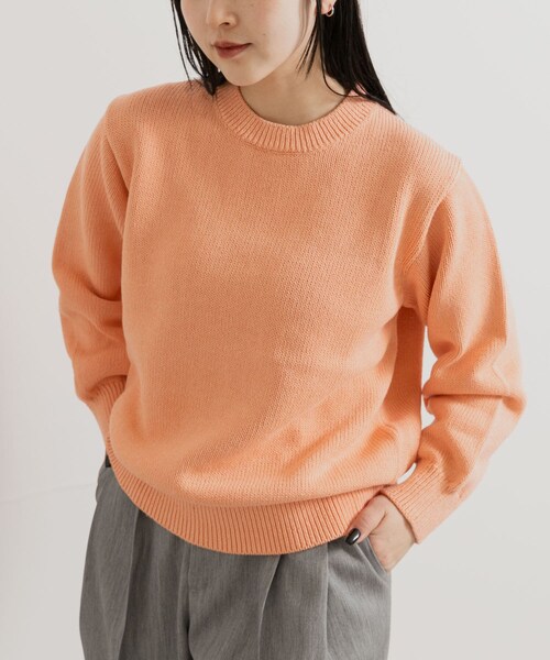 THE GOODLAND MARKET（ザグッドランドマーケット）の「米富繊維　WASHI COTTON KNIT PULLOVER（ニット/セーター・レディース・31PINK/14BLACK/40IVORY・1/3）」の4枚目の写真