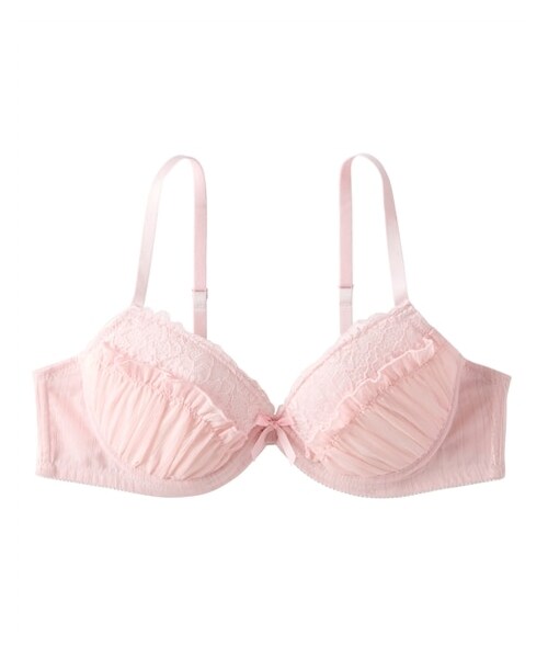 nissen（ニッセン）の「【MTF】脇高ストライプラメシフォンMTFソフトワイヤーブラジャー（ブラジャー・メンズ・ピンク/ブラック・A85/A90/A95/A100/A105）」の7枚目の写真