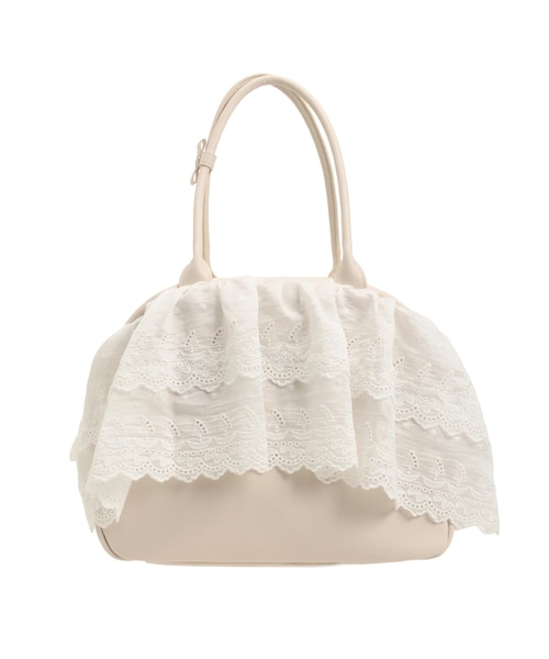 merry jenny（メリージェニー）の「クリームボストンバッグ（ボストンバッグ・レディース・アイボリー/ベージュ・F）」の4枚目の写真