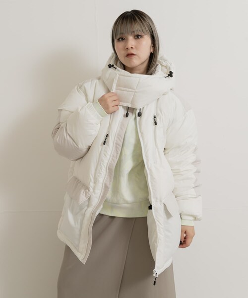 THE GOODLAND MARKET（ザグッドランドマーケット）の「KWD　BOX DOWN JACKET（その他アウター・レディース・White/Beige/Black・1）」の7枚目の写真