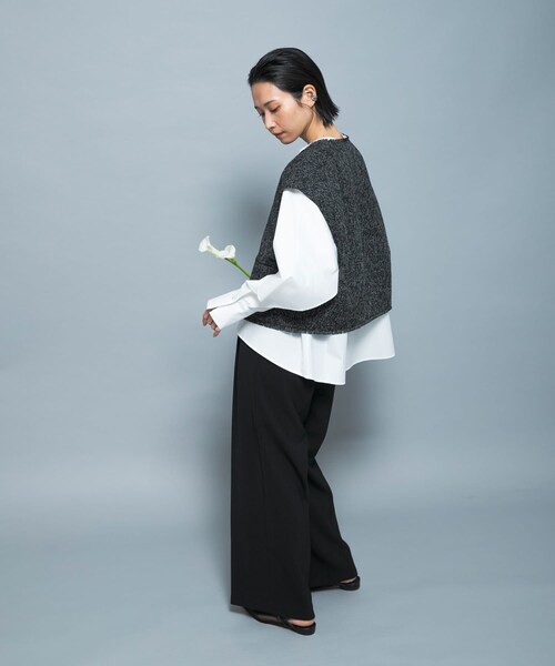URBAN RESEARCH ROSSO（アーバンリサーチロッソ）の「『別注』CHIGNON×ROSSO　ツイードショートベスト（ベスト・レディース・WHITE/BLACK・Free）」の18枚目の写真