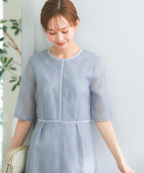 URBAN RESEARCH ROSSO（アーバンリサーチロッソ）の「kaene　シアーレースパイピングドレス（ワンピース・レディース・sax/bk・38）」の10枚目の写真