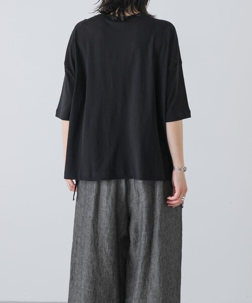 かぐれ（カグレ）の「ハイツイストコットン半袖Tシャツ（Tシャツ/カットソー・レディース・OFF/BLACK/CHARCOAL・Free）」の19枚目の写真