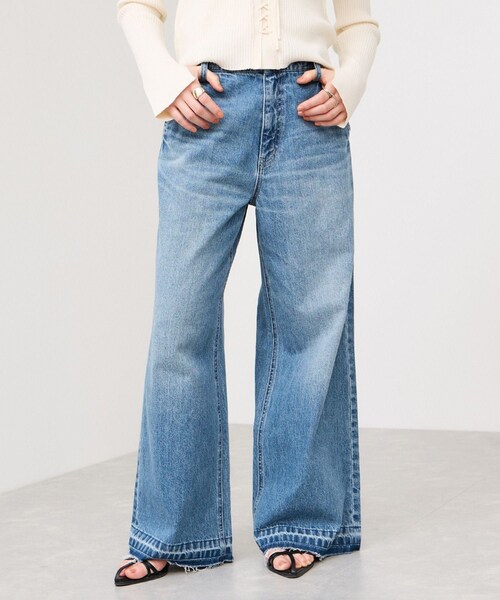 VIS(ビス)の「バギーワイドデニムパンツ(デニムパンツ・レディース・ブラック系/ブルー系・M/S/SS)」の7枚目の写真