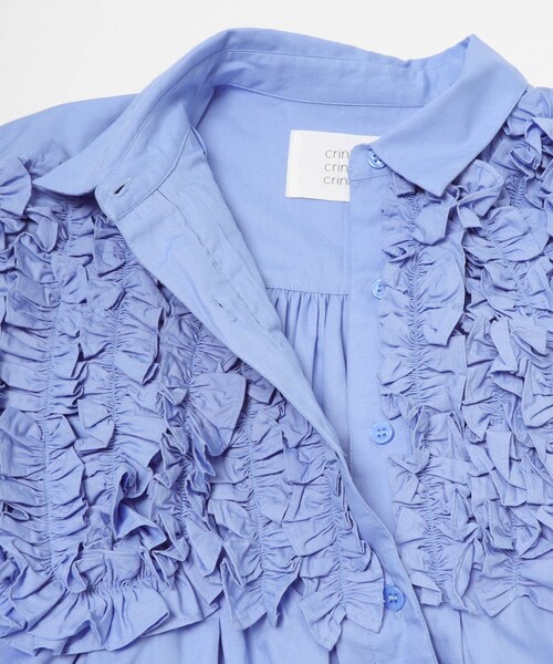 URBAN RESEARCH（アーバンリサーチ）の「crinkle crinkle crinkle　FRONT FRILL SHIRTS（シャツ/ブラウス・レディース・WHITE/BLUE・Free）」の7枚目の写真