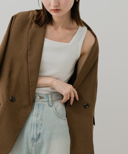 SENSE OF PLACE by URBAN RESEARCH（センスオブプレイスバイアーバンリサーチ）の「2WAYタンクトップ（タンクトップ・レディース・OFF WHITE/BLACK/GREIGE・one）」の10枚目の写真