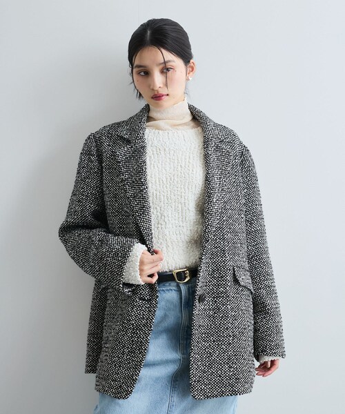 VIS（ビス）の「【新色追加】【アウター総選挙3位】シャギージャコット（その他アウター・レディース・ブラウン/ブラウン系/ベージュ/ブラック系・F）」の14枚目の写真