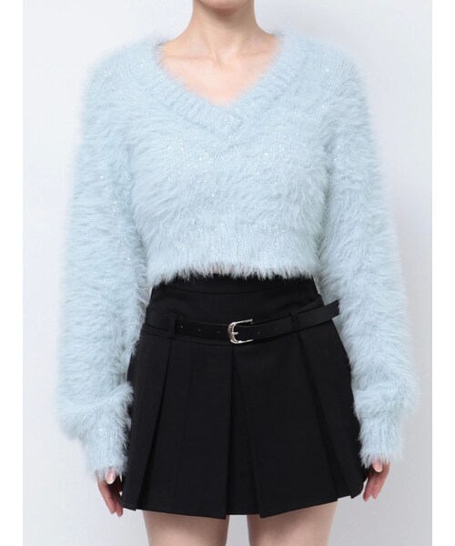 EMODA（エモダ）の「シャギーシークインズニット（ニット/セーター・レディース・アイボリー/グレー/ブラック/アイスブルー/ピンク・F）」の16枚目の写真