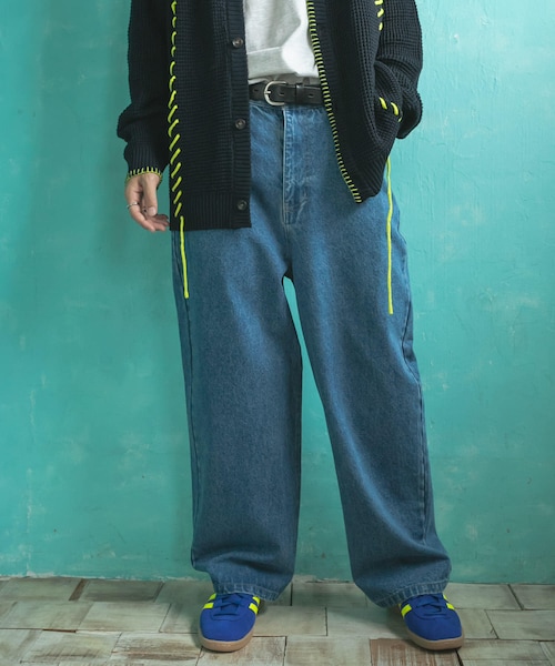 SENSE OF PLACE by URBAN RESEARCH（センスオブプレイスバイアーバンリサーチ）の「ストレートデニムパンツ（デニムパンツ・メンズ・BLACK/L.INDIGO・S/M/L）」の2枚目の写真