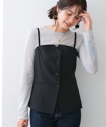 nissen | 【みさとさんコラボ】フロントボタンビスチェ（しわになりにくい・UVカット）＜大きいサイズ有＞(フォーマルスーツ/小物)