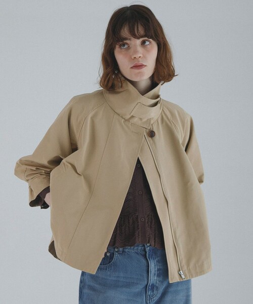 URBAN RESEARCH Sonny Label（アーバンリサーチサニーレーベル）の「撥水バックフレアスタンドカラーコート（テーラードジャケット・レディース・カーキ/ベージュ/チャコール・Free）」の21枚目の写真