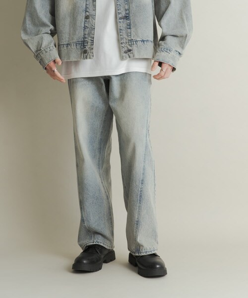 SENSE OF PLACE by URBAN RESEARCH（センスオブプレイスバイアーバンリサーチ）の「ツイストデニムワイドパンツ（デニムパンツ・メンズ・GREEN/L.INDIGO・M/L）」の18枚目の写真