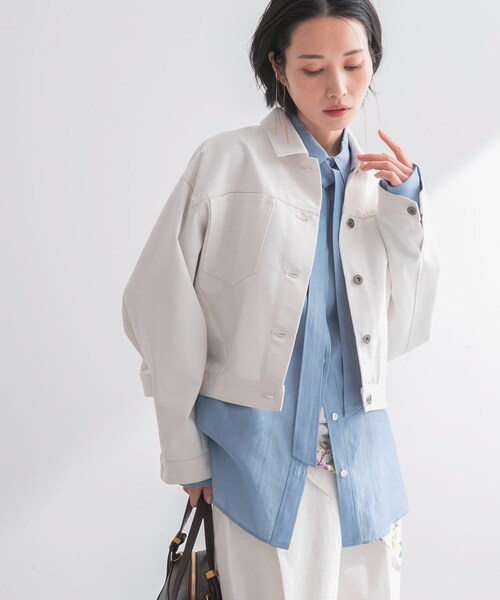 URBAN RESEARCH ROSSO（アーバンリサーチロッソ）の「デニムドルマンジャケット（デニムジャケット・レディース・WHITE/INDIGO・Free）」の7枚目の写真